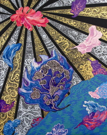 Flight to the Universe Gouache, Acrylic on Canvas 117x91cm 2008