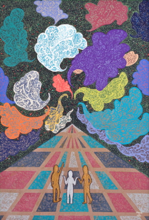 The Universe Gouache,Acrylic on Canvas 35x73cm 2009